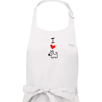 Kuchyňská zástěra I love dogs - Pánská zástěra na vaření - Univerzální velikost ( Bílá )