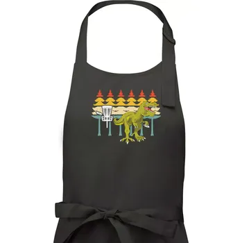 Kuchyňská zástěra Disc golf trex - Pánská zástěra na vaření - Univerzální velikost ( Dřevěné uhlí )