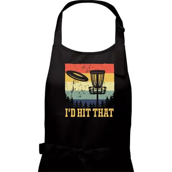 Kuchyňská zástěra Disc golf player retro vintage - Pánská zástěra na vaření - Univerzální velikost ( Černá )