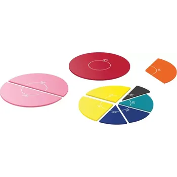 Dřevěná hračka Barevné kruhy s úhly (set 6 ks)