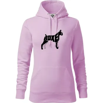 Dámská mikina Boxer nápis v těle - Mikina dámská Cape s kapucí - S ( Orchid )