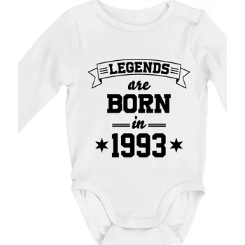 Kojenecký body Legends are born in 1993 - Body kojenecké s dlouhým rukávem - Dlouhý r. do 3 měs ( Bílá )