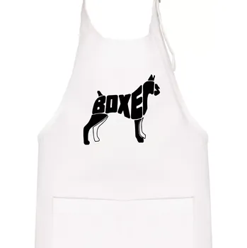 Kuchyňská zástěra Boxer nápis v těle - Dětská zástěra na vaření - Univerzální velikost ( Bílá )
