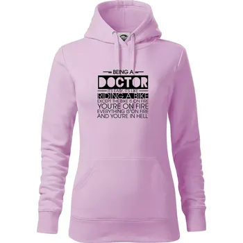 Dámská mikina Being a doctor - bike - Mikina dámská Cape s kapucí - S ( Orchid )