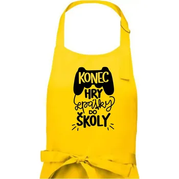Kuchyňská zástěra Konec hry, zpátky do školy - Pánská zástěra na vaření - Univerzální velikost ( Žlutá )