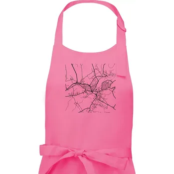 Kuchyňská zástěra Mapy měst černobílé Turnov - Dámská zástěra na vaření - Univerzální velikost ( Růžová )