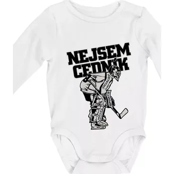 Kojenecký body Nejsem cedník - Body kojenecké s dlouhým rukávem - Dlouhý r. do 3 měs ( Bílá )