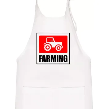 Kuchyňská zástěra Farming traktor logo - Dětská zástěra na vaření - Univerzální velikost ( Bílá )