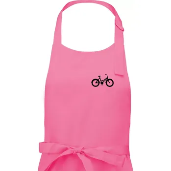 Kuchyňská zástěra Obrázek kola na prsu městské kolo - Dámská zástěra na vaření - Univerzální velikost ( Růžová )