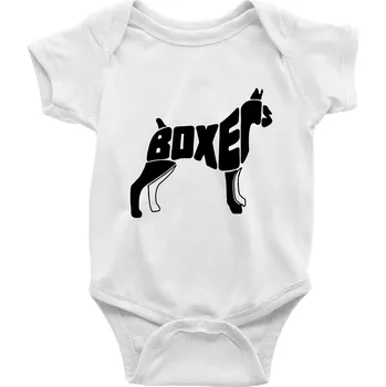 Kojenecké oblečení Boxer nápis v těle - Body kojenecké s krátkým rukávem - Krátký r. do 3 měs ( Bílá )