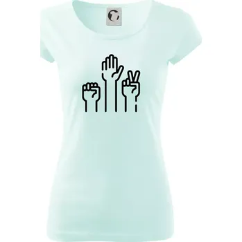 Dámské tričko Kamen nůžky papír ikony - Dámské triko Pure - XS ( Frost )