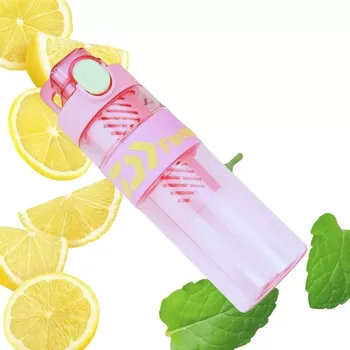 Láhev Láhev na vodu s ovocem 650 ml s vložkou na led a brčkem růžová