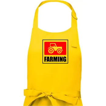 Kuchyňská zástěra Farming traktor logo - Dámská zástěra na vaření - Univerzální velikost ( Žlutá )