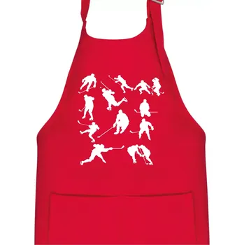 Kuchyňská zástěra Hokejisti ikony - Dětská zástěra na vaření - Univerzální velikost ( Červená )