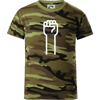 Chlapecké tričko Kámen ikona - Dětské maskáčové triko - 146 cm/10 let ( Zelený maskáč )