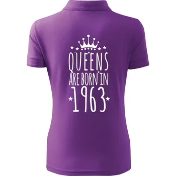 Queens are born in 1963 - Polokošile dámská Pique Polo - S ( Fialová )
