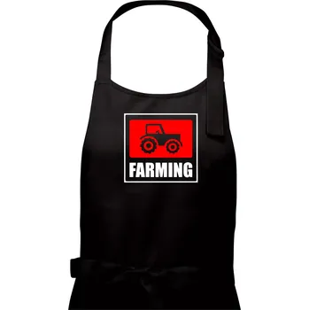 Kuchyňská zástěra Farming traktor logo - Pánská zástěra na vaření - Univerzální velikost ( Černá )