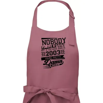Kuchyňská zástěra Nobody is perfect - 2003 - Pánská zástěra na vaření - Univerzální velikost ( Starorůžová )