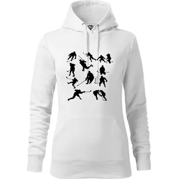 Dámská mikina Hokejisti ikony - Mikina dámská Cape s kapucí - L ( Bílá )