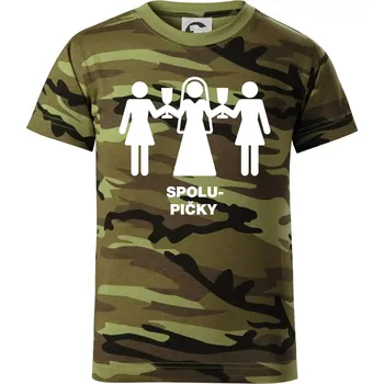 Chlapecké oblečení Spolu pičky (Hana-creative) - Dětské maskáčové triko - 146 cm/10 let ( Zelený maskáč )