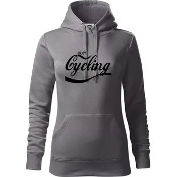 Dámská mikina Enjoy Cycling - Mikina dámská Cape s kapucí - XL ( Ocelově šedá )
