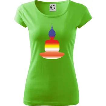 Dámské tričko Budha duhový - Dámské triko Pure - XS ( Apple Green )