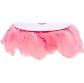 Vánoční dekorace LAALU Peří na drátku tmavě růžové 6 m