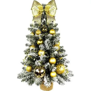 Vánoční stromek LAALU Vánoční stromek zdobený s LED osvětlením - ZLATÉ VÁNOCE, 34 ks ozdob, 60 cm