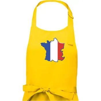 Kuchyňská zástěra Francouzská vlajka mapa obrys - Pánská zástěra na vaření - Univerzální velikost ( Žlutá )