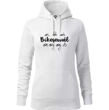 Dámská mikina Bikesexuál - Mikina dámská Cape s kapucí - 2XL ( Bílá )