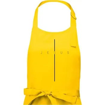 Kuchyňská zástěra Jesus nápis v kříži - Dámská zástěra na vaření - Univerzální velikost ( Žlutá )
