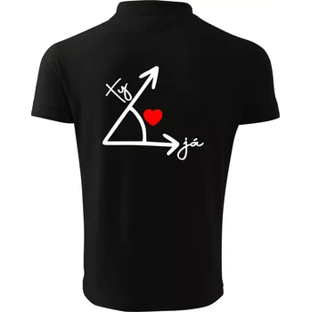Pánská košile Matematika láska - Polokošile pánská Pique Polo 203 - 2XL ( Černá )