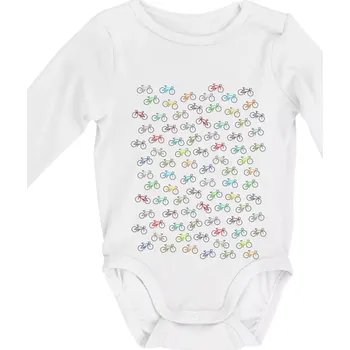 Barevná kola - Body kojenecké s dlouhým rukávem - Dlouhý r. do 3 měs ( Bílá )