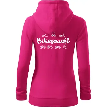 Dámská mikina Bikesexuál - Dámská mikina trendy zipper s kapucí - 2XL ( Purpurová )
