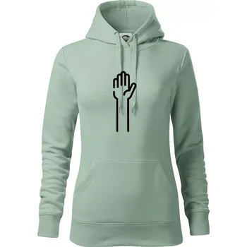 Dámská mikina Papír ikona - Mikina dámská Cape s kapucí - M ( Sage )