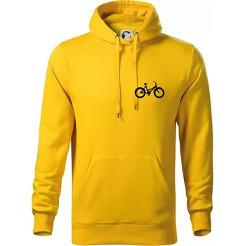 Pánská mikina Obrázek kola na prsu městské kolo - Mikina pánská Cape s kapucí - 3XL ( Žlutá )