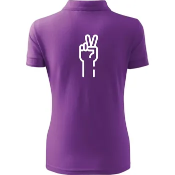 Nůžky ikona - Polokošile dámská Pique Polo - 3XL ( Fialová )