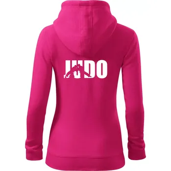 Dámská mikina Judo - Nápis - Dámská mikina trendy zipper s kapucí - L ( Purpurová )