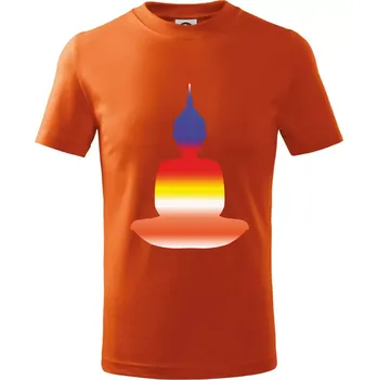 Budha duhový - Tričko dětské bavlněné - 122 cm/6 let ( Oranžová )