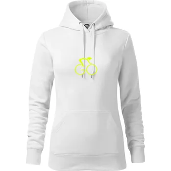 Dámská mikina GO - Fluo cyklista malý - Mikina dámská Cape s kapucí - XL ( Bílá )
