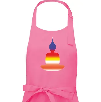 Kuchyňská zástěra Budha duhový - Dámská zástěra na vaření - Univerzální velikost ( Růžová )