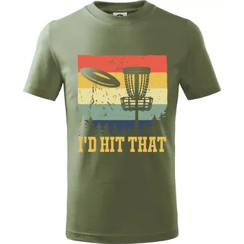 Chlapecké oblečení Disc golf player retro vintage - Tričko dětské bavlněné - 104-110cm / 3-4 roky ( Khaki )