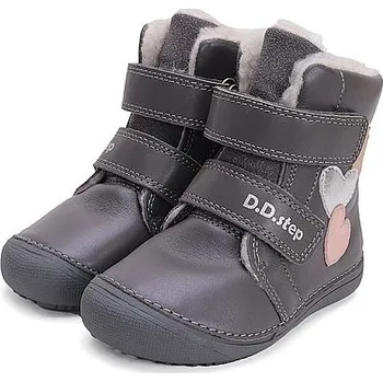 Dívčí zimní obuv D.D.STEP dívčí zimní obuv BAREFOOT W063-42152A šedá 27