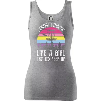 Dámské tričko Disc golf i know i throw - Dámské tílko - 2XL ( Tmavě šedý melír )