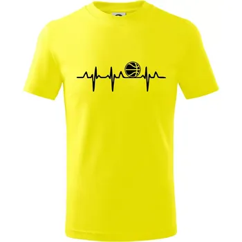 Chlapecké tričko EKG basketbal - Tričko dětské bavlněné - 98 cm / 2 roky ( Citrónová )