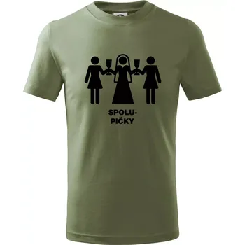 Spolu pičky (Hana-creative) - Tričko dětské bavlněné - 104-110cm / 3-4 roky ( Khaki )