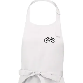 Kuchyňská zástěra Obrázek kola na prsu horské kolo - Dámská zástěra na vaření - Univerzální velikost ( Bílá )