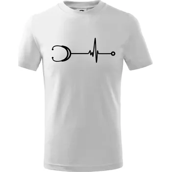 Chlapecké tričko EKG stetoskop - Tričko dětské bavlněné - 98 cm / 2 roky ( Bílá )