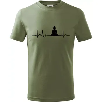 Ekg Budha - Tričko dětské bavlněné - 158 cm/12 let ( Khaki )