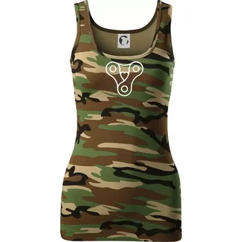 Dámské tričko Cyklo srdce řetěz trojúhelník - Dámské Maskáčové tílko - XS ( Hnědý maskáč )